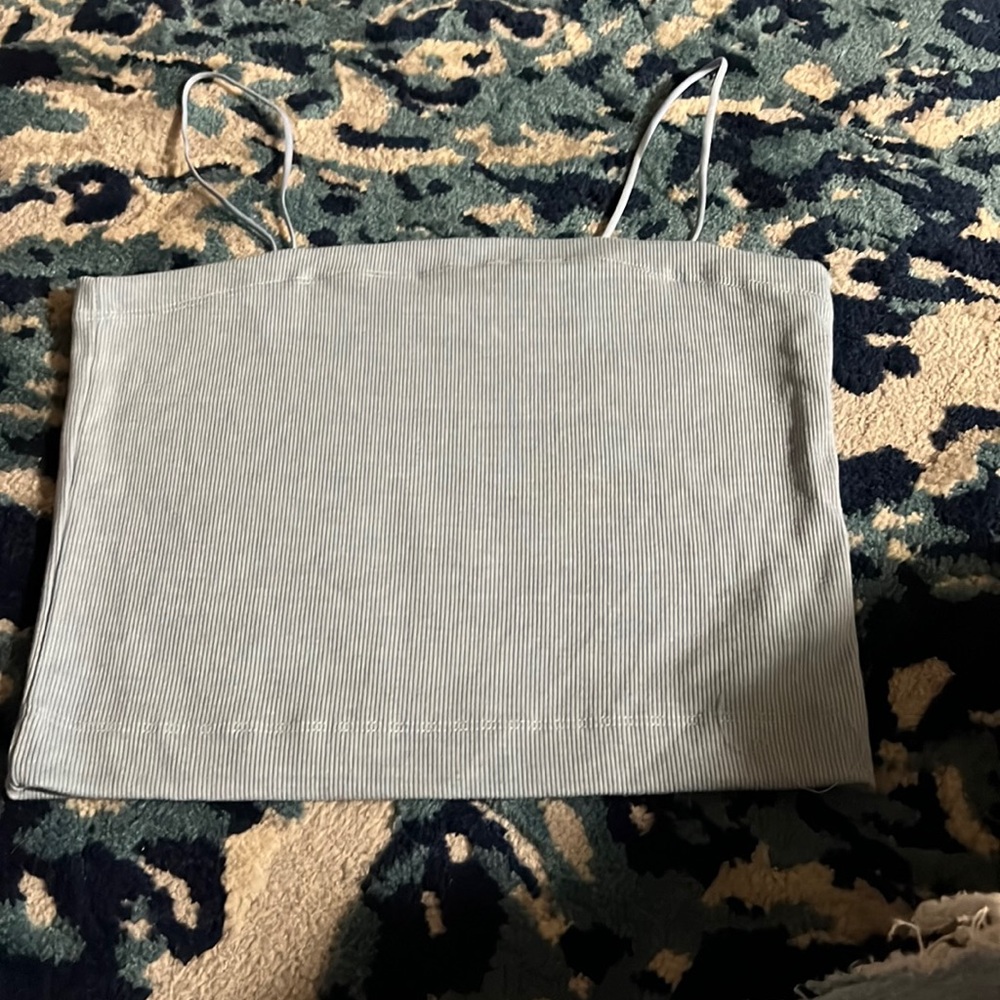 Baby blue cropped tank top